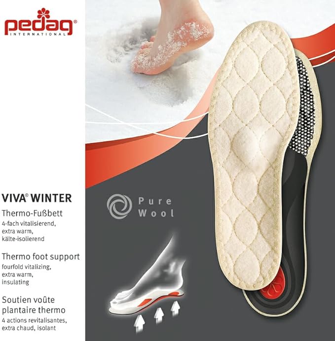 Pedag Viva Winter Anatomisk innleggsåle trukket med Ull