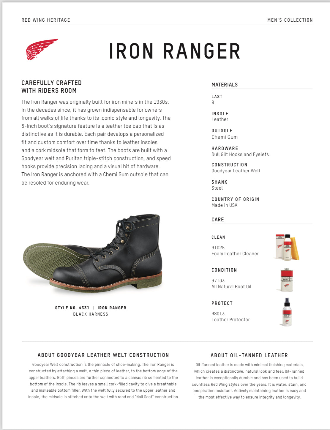 Red Wing Shoes Iron Ranger 4331 Limited Editon – SkomakerMester Våge