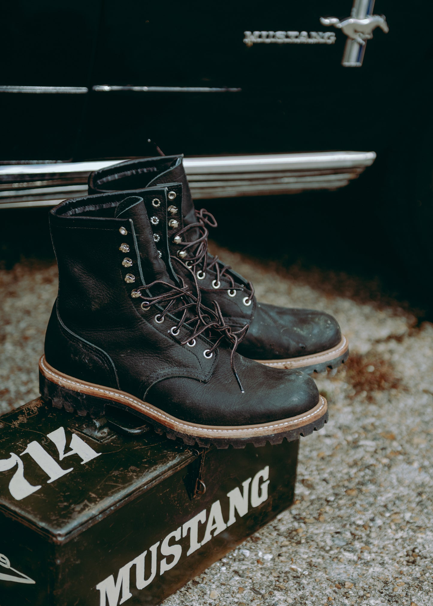 Red Wing Shoes Logger 4501 Black Oil Slick Vibram TC4+
