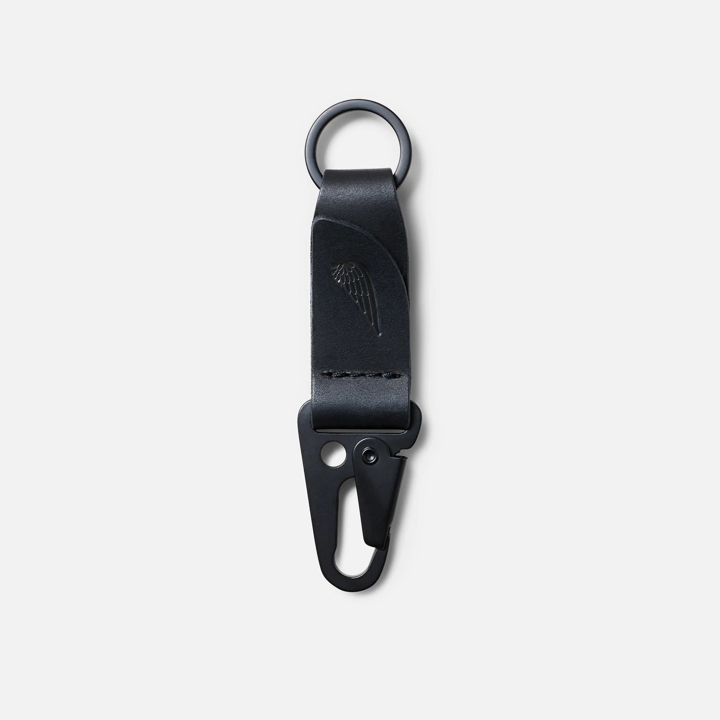 95076 Leather Keychain in Black Revival Leather