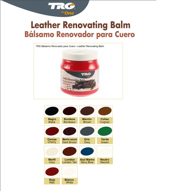 TRG LEATHER RENOVATING BALM 300ML.  Flere farger. Jakke,vesker,bilseter,møbler