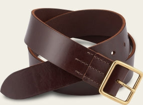 #96506 RED WING SHOES - DARK BROWN VEGETABLE TANNED LEATHER BELT - ENGLISH BRIDLE LEATHER